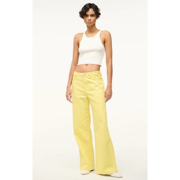 Staud + Wrangler The Loose Jean Mid Ultra Relaxed Fit Yellow Women's 30x32 New - Picture 7 of 14